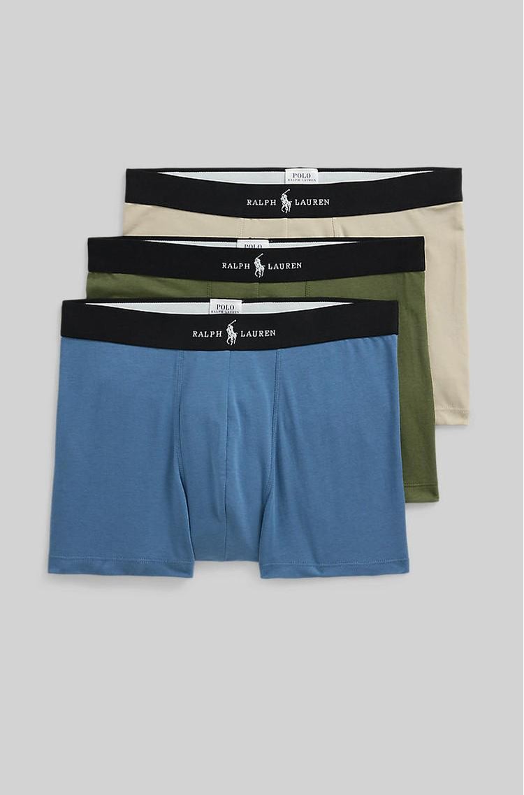 RALPH LAUREN Stretch modal blend trunk 3-pack Dlta Blu / Grn Trl / Stnwr Gry 