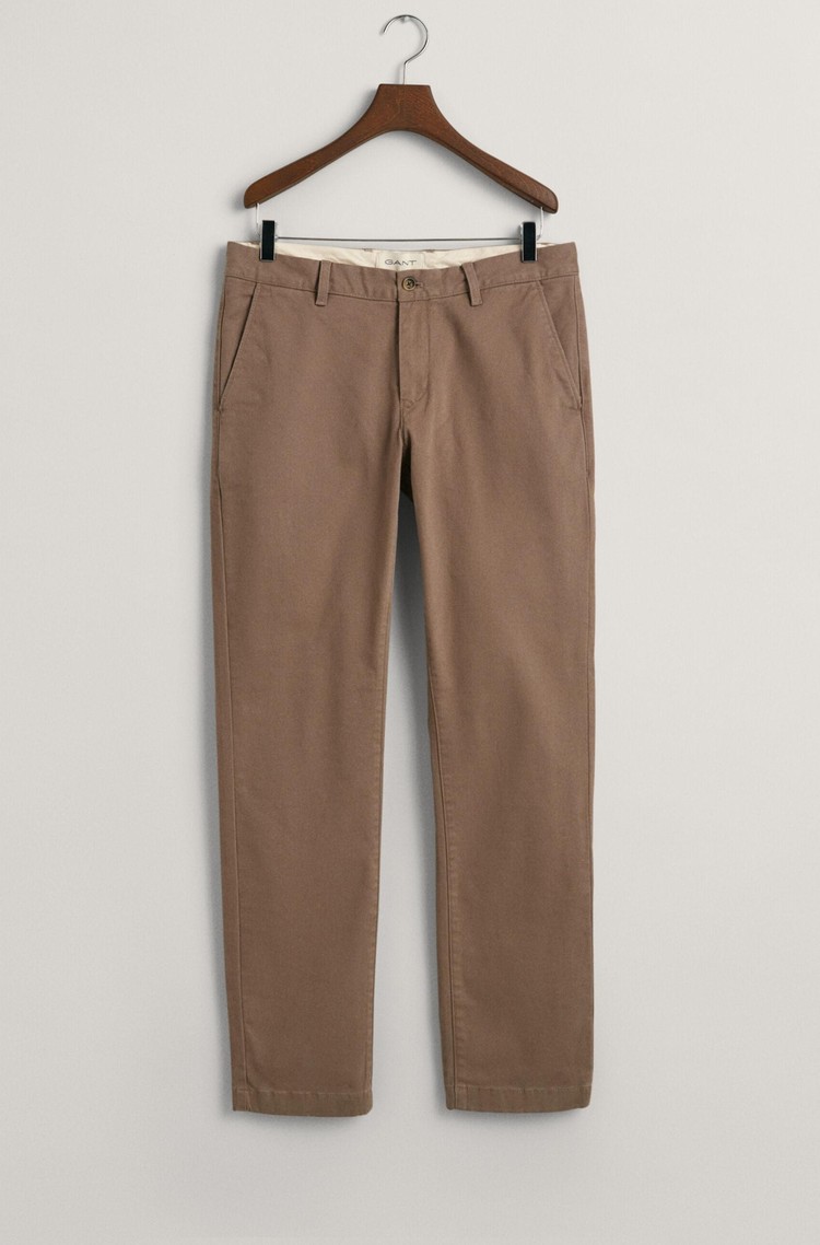 GANT Slim fit chino hlače Rjava - Desert Brown 