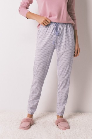 Cotton pyjama trousers with geometric print