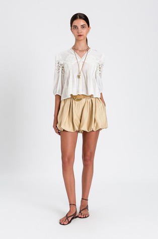 Bluza iz mešanice bombaža in svile