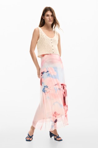 2-in-1 crochet combined long dress