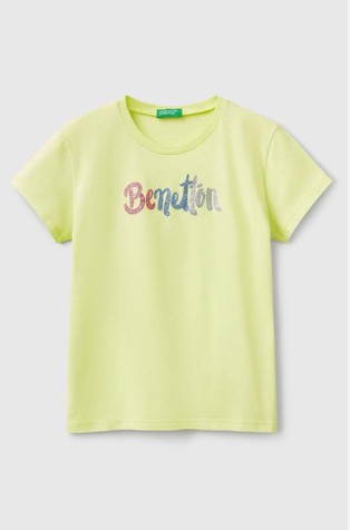 Bombažna majica z bleščečim logotipom