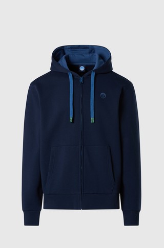 Full-zip hoodie in organic cotton