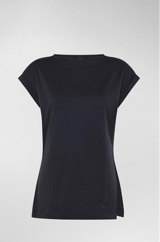 Cotton T-shirt with side slit