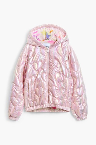 DESIGUAL Metallic quilted jacket Pink 4