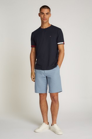 TOMMY HILFIGER Slim fit majica s kontrastnim patentom Modra - Dark Blue 3