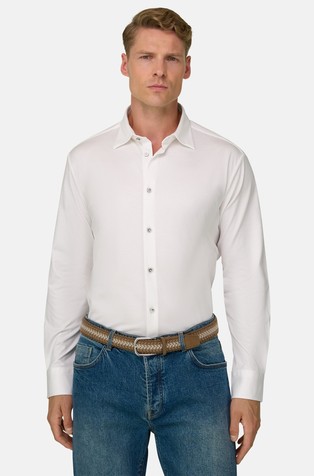 Polo Shirt in Cotton and Silk Regular Fit