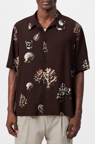 Vzorčasta viskozna srajca s kratkimi rokavi