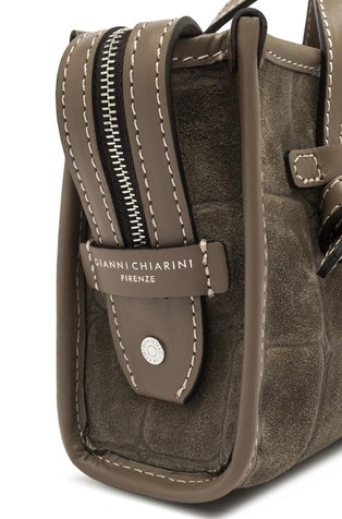 GIANNI CHIARINI Marcella Joy Soft Bark small bag with crocodile print Daino 5