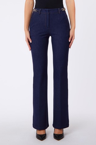 Chino jeans with metal logo details