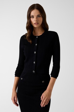 Openwork knitted cardigan