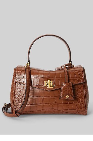 Farrah Soft Croc-embossed Small Leather Satchel