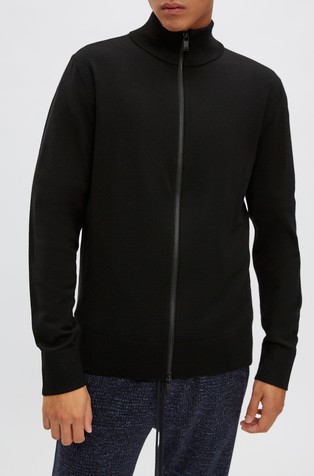 DRYKORN Merino wool zip cardigan Black 3