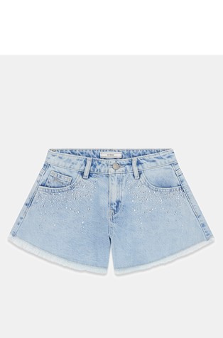 Rhinestones denim shorts