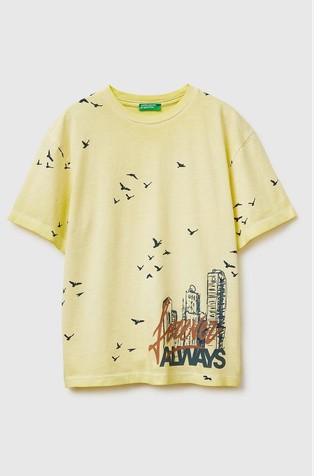 Oversized fit bombažna majica s potiskom