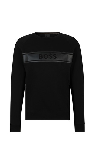 Cotton-terry sweatshirt with tonal logo print