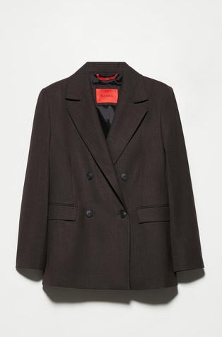 Double-breasted wool-blend blazer