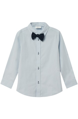 Cotton shirt with removable bow tie