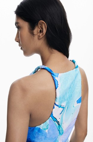 DESIGUAL Patterned tank top Blue / White 4