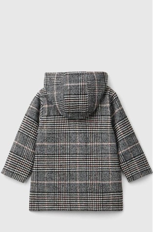 BENETTON Prince of Wales coat with hood Multi 2