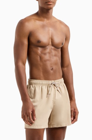 Boxer beachwear with logo embroidery