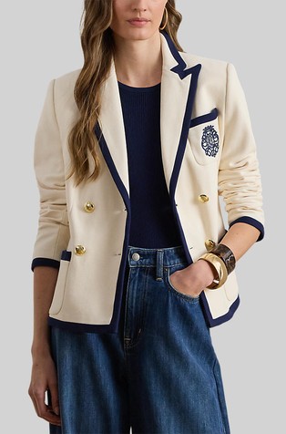 Suknjič z dvorednim zapenjanjem iz pikéja