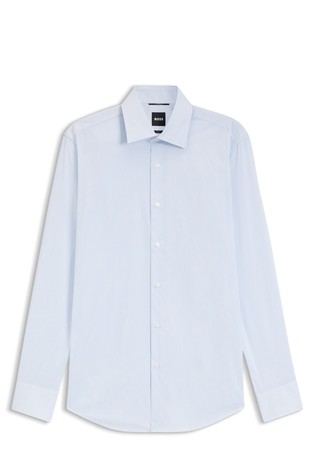 Slim fit črtasta srajca iz poplina