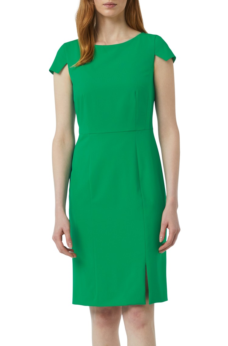 COMMA Fitted dress with bateau neckline Green 