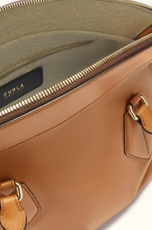 FURLA Usnjena ročna torba Rjava - Brown 5