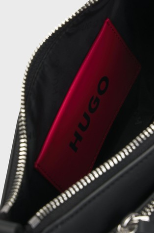 HUGO BOSS Teddy-trimmed faux-leather crossbody bag Black 4