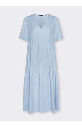 Bombažna obleka z naborki