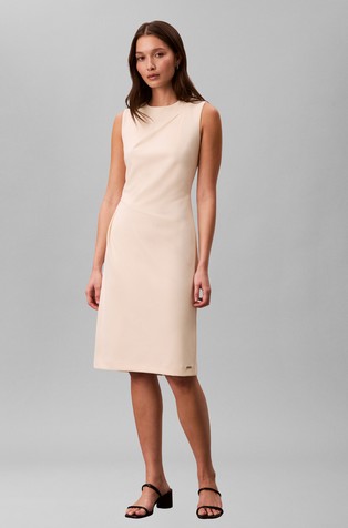 Obleka brez rokavov iz raztegljive krep tkanine