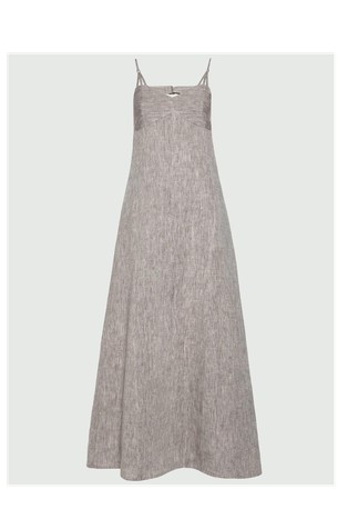 Long linen dress with thin straps