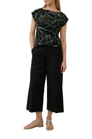 S.OLIVER Relaxed fit T-shirt with pattern and decorative detail Black 3