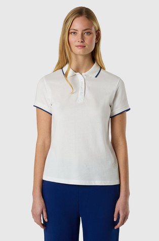 Short-sleeved jersey polo shirt