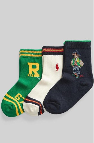 Polo Bear Crew Sock 3-Pack