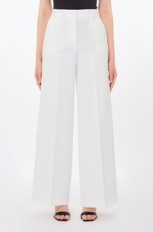 Stretch fabric high-waist palazzo trousers