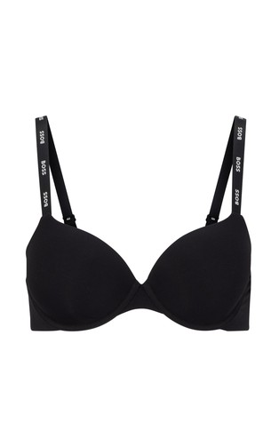 HUGO BOSS Modrček z oporo in logo naramnicami Črna - Black 5