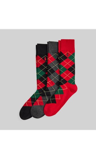 Argyle Cotton-blend Trouser Sock 3-pack
