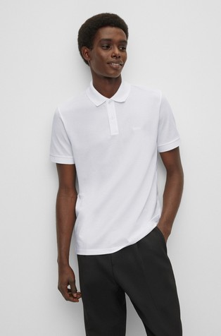Organic-cotton polo shirt with embroidered logo