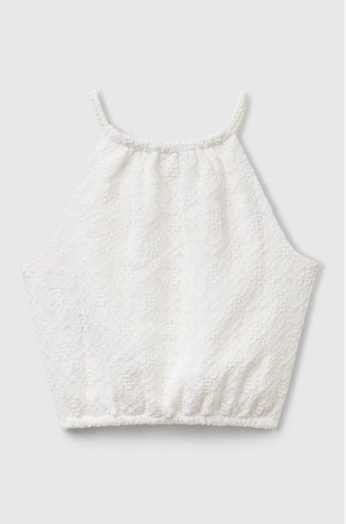BENETTON Čipkast top Bela - Creamy White 2
