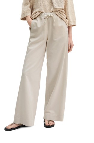 Wide pants made from organic cotton-blend