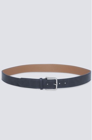 Leather-effect belt with topstitching