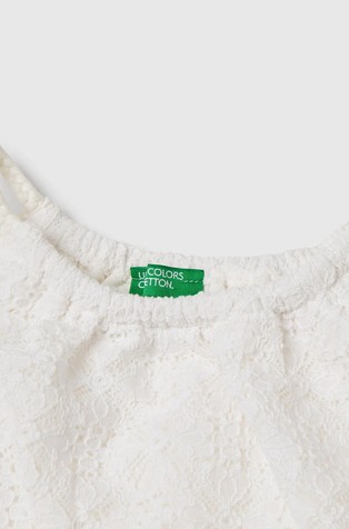 BENETTON Čipkast top Bela - Creamy White 3