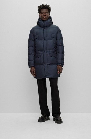 HUGO BOSS Vodoodbojna prešita bunda s kapuco Modra - Blue 5