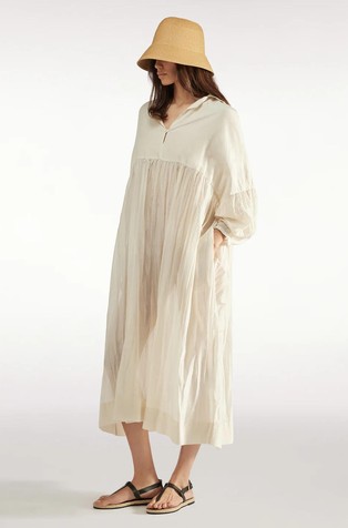 Cotton-silk blend loose dress