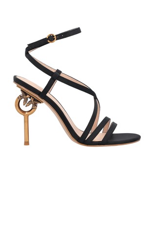 Love Birds heeled satin sandals