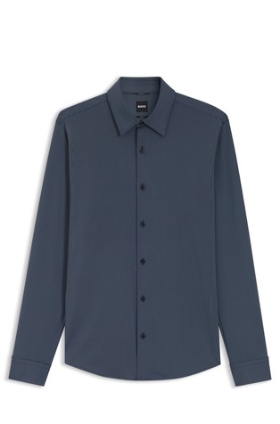 Slim fit srajca iz vzorčastega jerseya