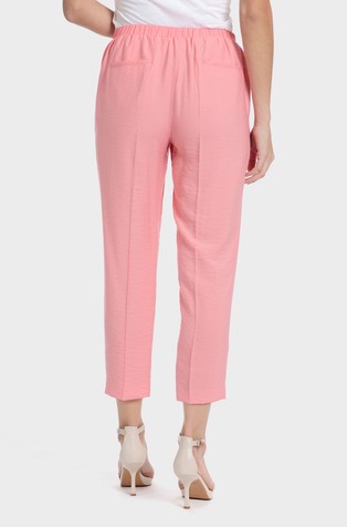 PUNT ROMA Cropped viscose-blend trousers Pink 2