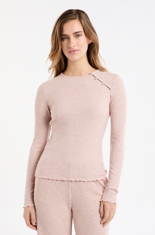 Jovana long-sleeved pyjama T-shirt with buttons